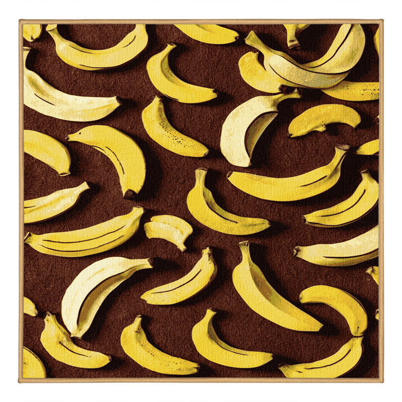 Washable Banana Fruits Area Rug, Square 8'