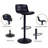 Furniture Modern Design Barstools With Adjustable Height And 360 Rotation,Ergonomic Streamlined Polypropylene High Bar Stools For Bar Counter, Kitchen And Home (Set Of 2, Black)
