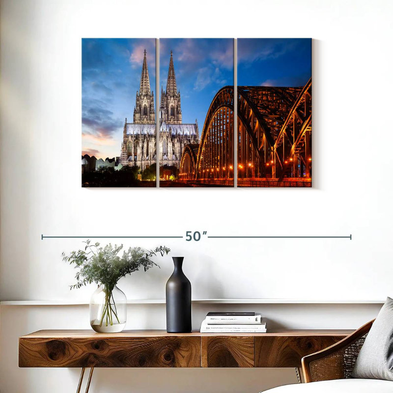 Ville de Cologne au crépuscule, H 24 po x l 38 po