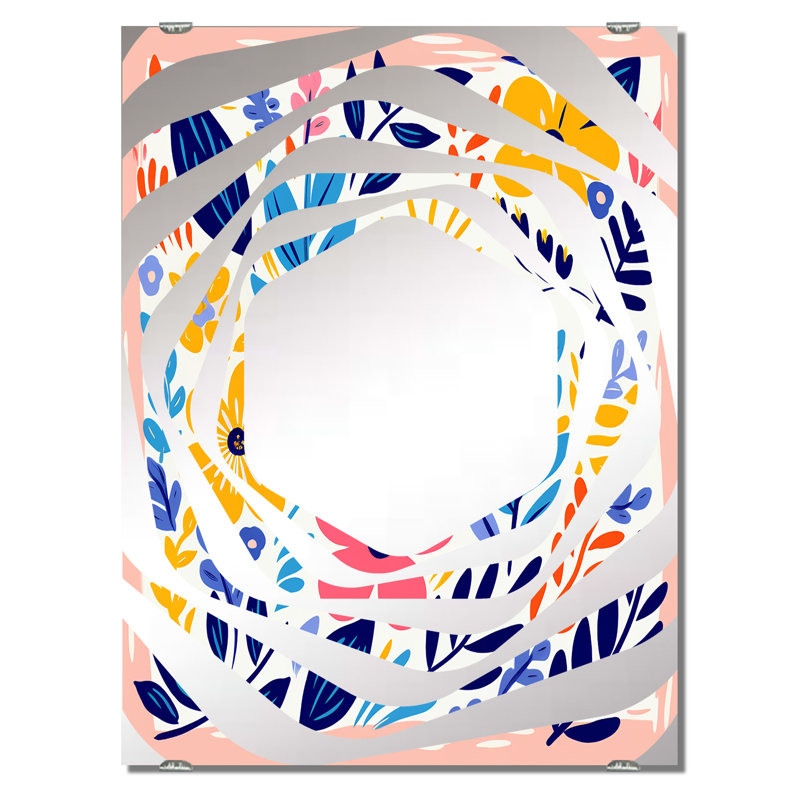 Miroir mural décoratif Makel - Bouquets assortis MIR141497, 32 po x 24 po