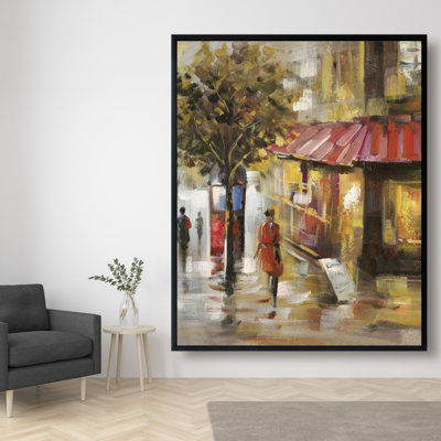 Abstract Street With Passers Print On Canvas