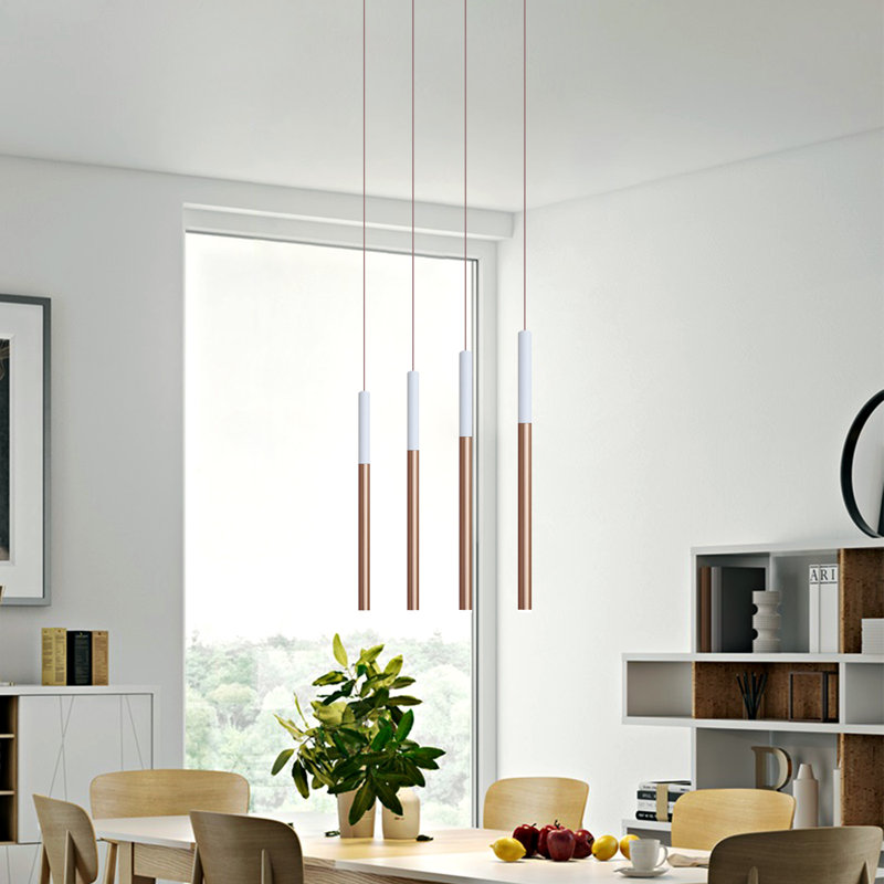 Baileyton 4 - Light Kitchen Island Pendant, White Top and Brushed Copper