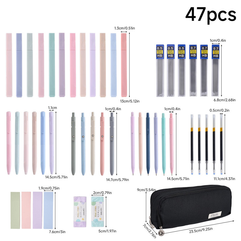 47Pcs Stationery Set with Pencil Case