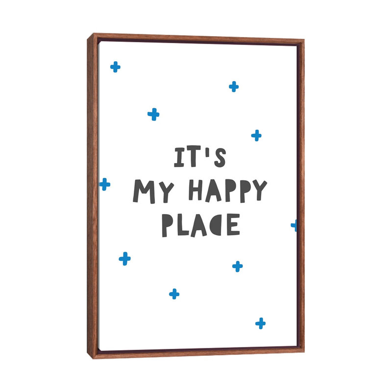 «Its My Happy Place Super Scandi», reproduction d'art textuel, H 40 po x l 26 po x P 1,5 po, Toile avec cadre brun