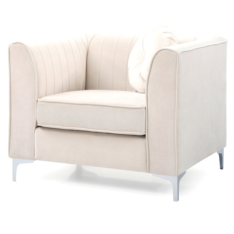 Fauteuil contemporain incliné ivoire
