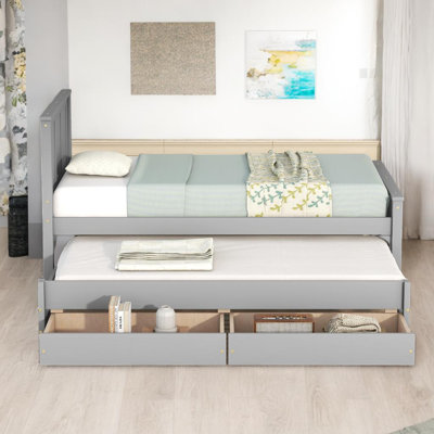 Lit plateforme moderne avec lit gigogne et tiroirs Modern