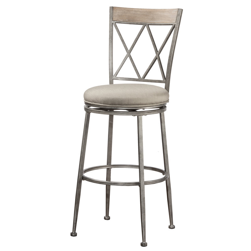 Dejhanae Swivel Upholstered Sunbrella® Counter Stool, Counter Stool (26" Seat Height)
