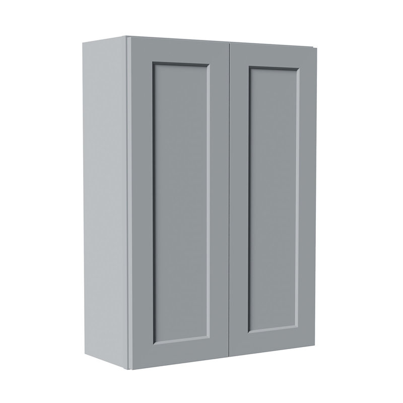 Porte d'armoire murale en bois massif gris foncé et étagère pour le rangement dans la cuisine, le rangement dans la salle de bain, la buanderie et les tablettes réglables prêtes à assembler