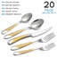 20-Piece Stainless Steel Flatware Set, Gold Vintage-Style Silverware For 4, Includes Knives, Forks, Spoons