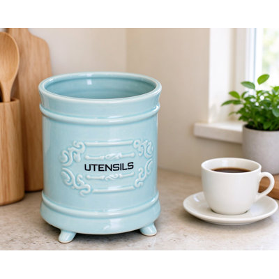 Ceramic / Porcelain Cylinder Utensil Crock