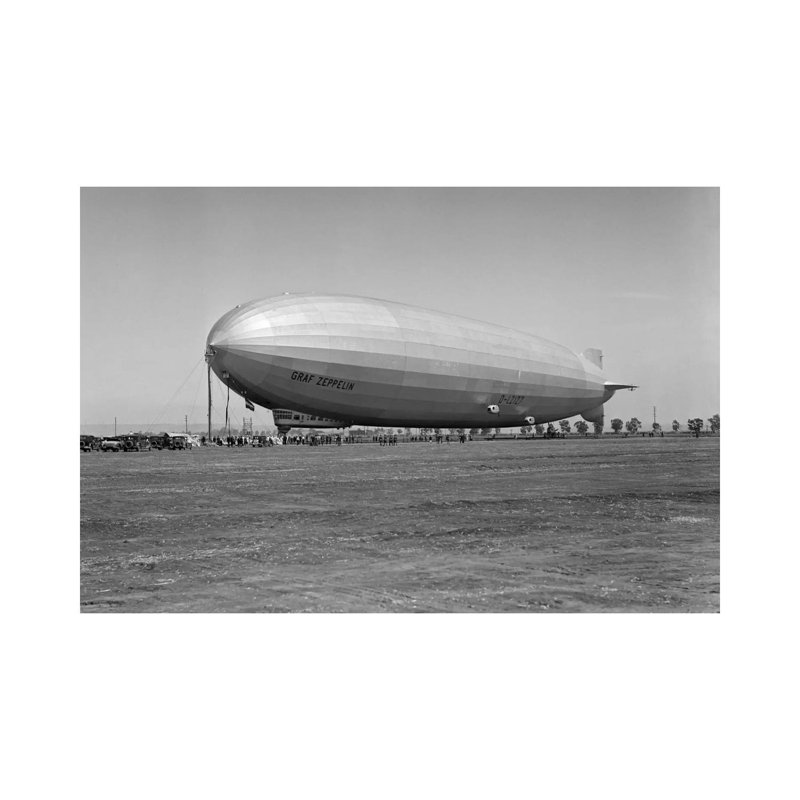 1920s German Rigid Airship Graf Zeppelin D-LZ-127 Moored Being Serviced By Small Crew October 10 1928 Lakehurst New Jersey USA - Wrapped Canvas Print
