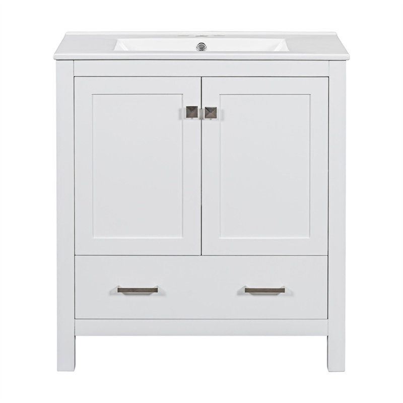 Meuble-lavabo moderne avec lavabo simple, Blanc