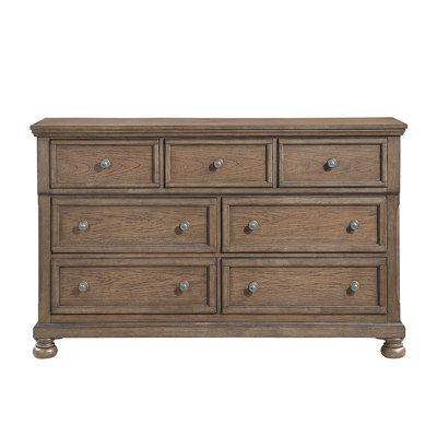 Commode de style transitionnel brun antique avec commode à bijoux 7X