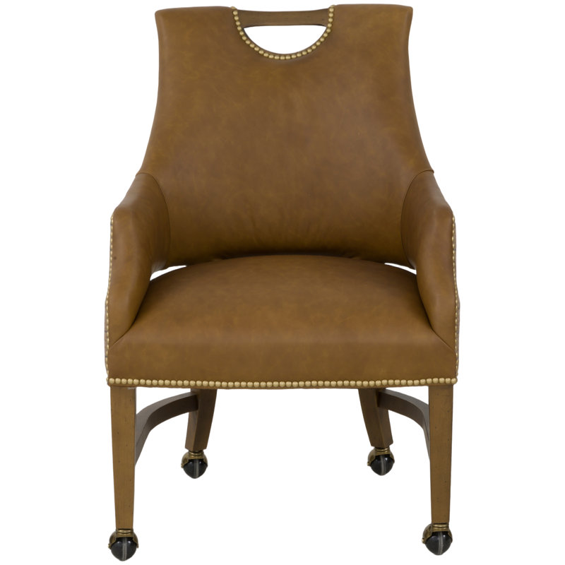 Leather Armchair, Espresso, Small Pewter, 1130 Pottery