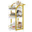 3-Tier Bar Cart Rolling Serving Cart with Fence