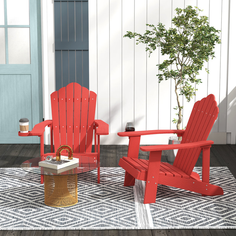 Chaise Adirondack en plastique Gumbert, Rouge