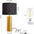 Set Of 2 Modern Table Lamps With Black Grid Shade, Gold Resin Base, Rotary Switch, Includes 2 Led Bulbs For Living Room, Bedroom, Or Office