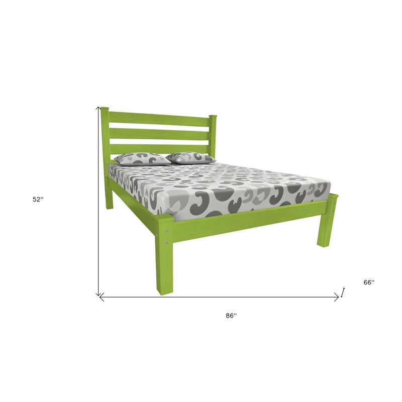  Base de lit en bois massif vert lime Hartford - Grand, vert