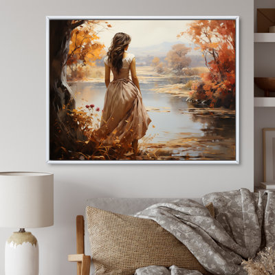«Autumn Woman Dream Romantic Landscape», art mural paysage romantique