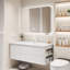 Armoire de salle de bain minimaliste de style crème