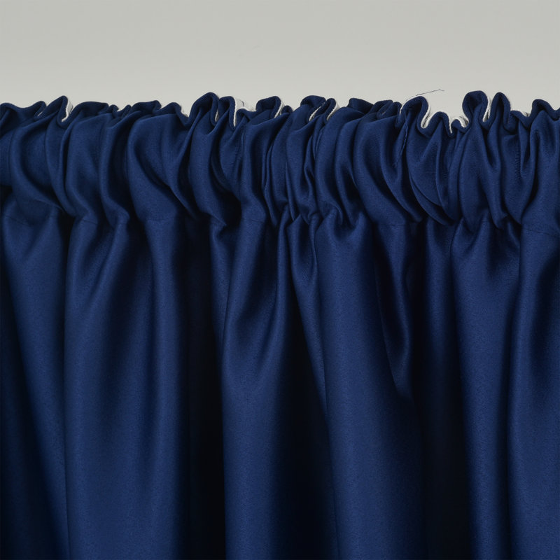 Panneaux de rideaux obscurcissants en satin de couleur unie, L 52 po x L 95 po, Bleu royal