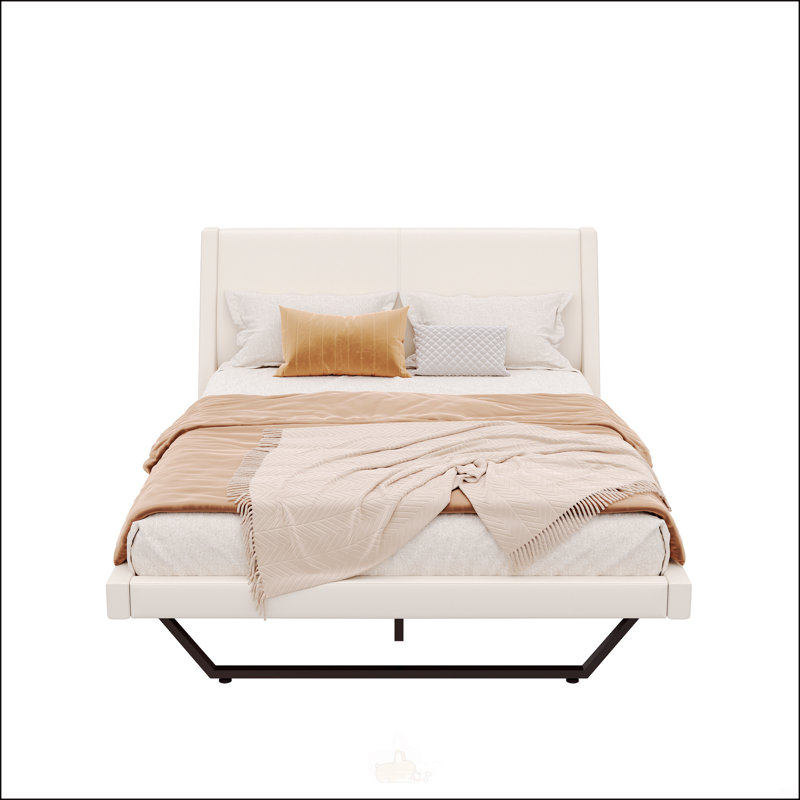 Base de lit tapissier grand, Blanc, Grand lit