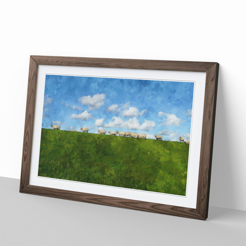 Flock of Sheep Vol.4 - Framed Print, 27cm H x 36cm W x 2cm D, Walnut Framed