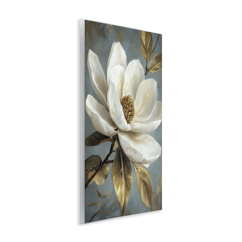 Plaque murale fleurie en magnolia blanc, par Petal Prints Design, H 15 po x l 10 po