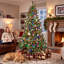 Sapin de Noël artificiel intelligent pré-illuminé de 2,13 m (7 pi) avec 400 lumières DEL RVB à couleurs changeantes et contrôle par application-1314091071