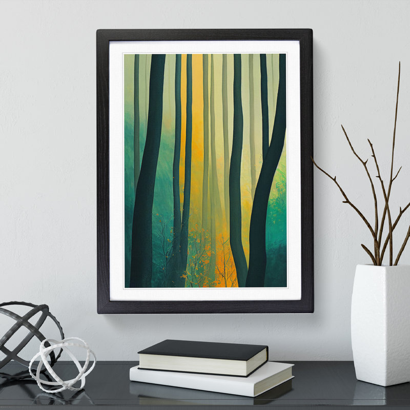 Lost In The Forest - Single Picture Frame Print, 64cm H x 46cm W x 2cm D, Black