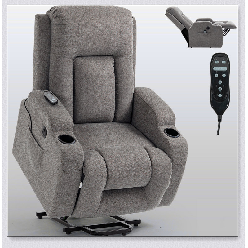 Infinite Position Okin Motor Up to 350 LBS Power Lift Recliner Chair for Elderly, Brown