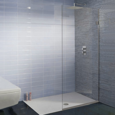 Boivin 36'' - 36'' W x 76'' H Frameless Fixed Glass Panel with Clear Glass
