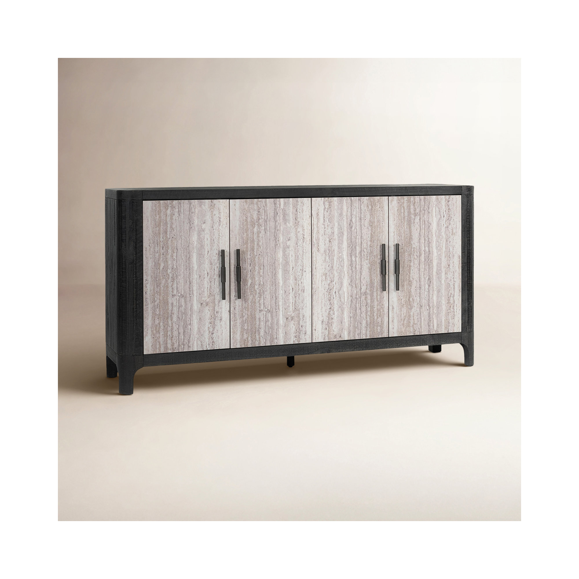 Carley 72" Reclaimed Wood Sideboard, Black