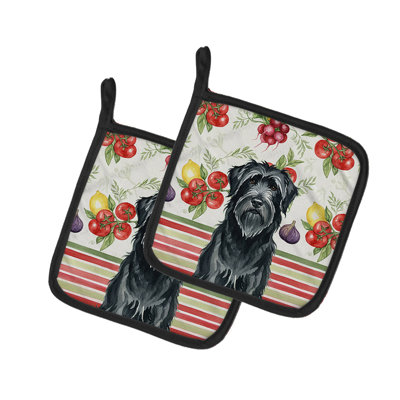 Black Briard Vegetables Pair of Pot Holders