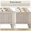 Base de lit en bois massif, lit plateforme très grand avec tête de lit, tête de lit haute en bois naturel, pas de sommier tapissier, beige-124438765