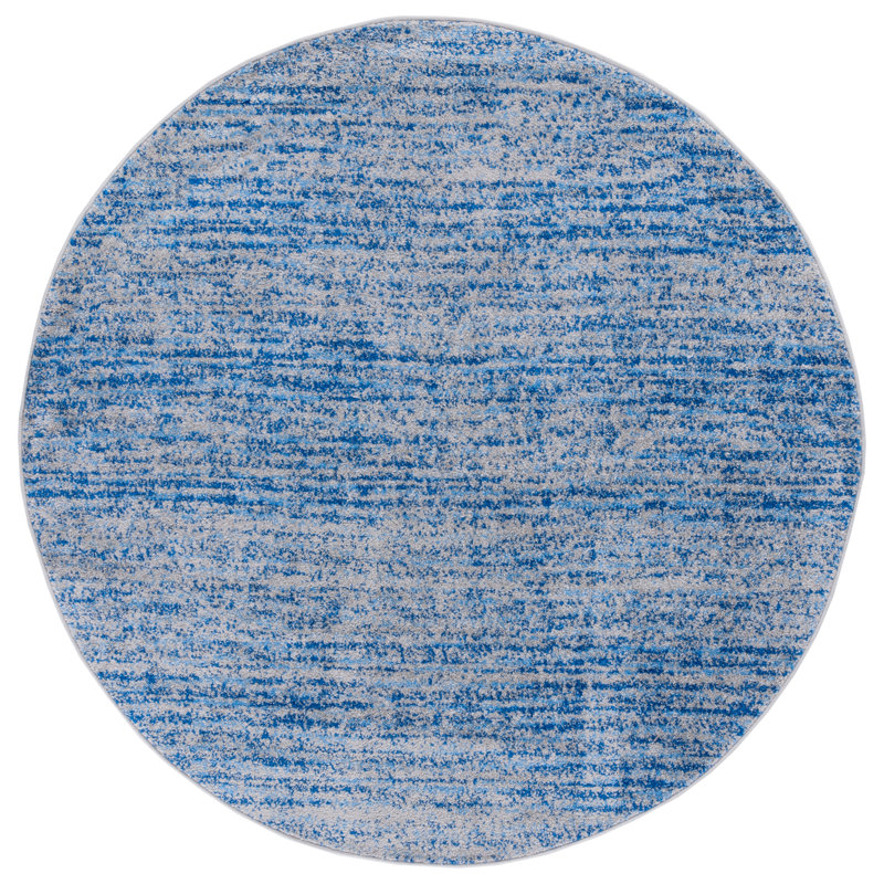 Riebe Abstract Gray Area Rug, Round 6'