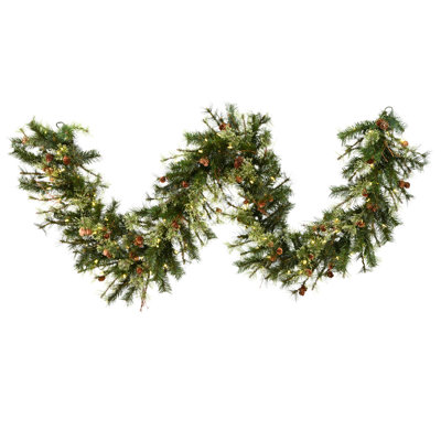 Galarza 108 " Pre-Lit Mixed Greenery Garland