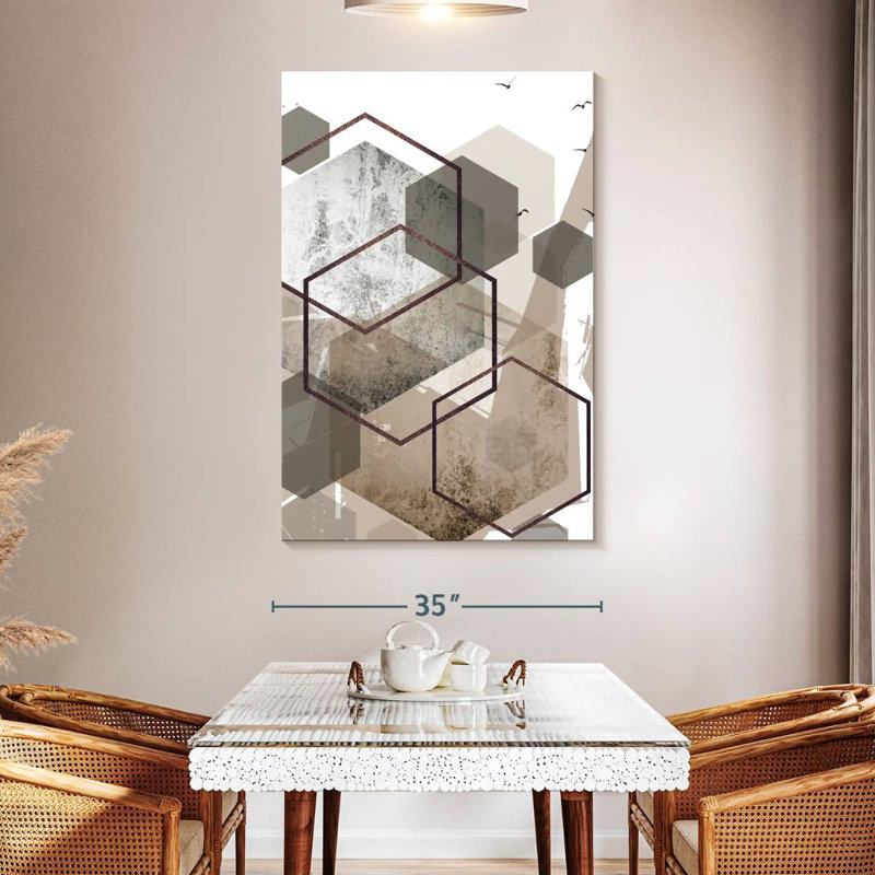 Avery Hexagons beige III, H 51 po x l 34 po