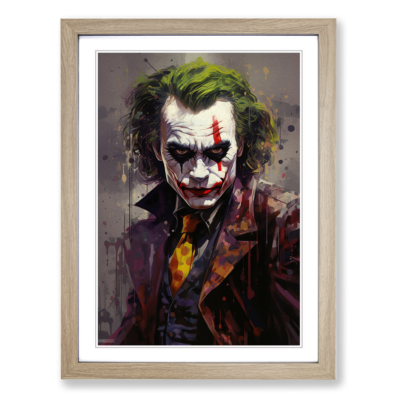 XYZ-FRM-V1223-3909 Joker Informel - Single Picture Frame Print on Wood, Oak, 34cm H x 25cm W x 2cm D