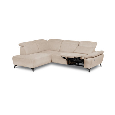Relaxio Stylish Corner Sofa with Power Reclining & Multi Position Headrests & Adjustable Armrest