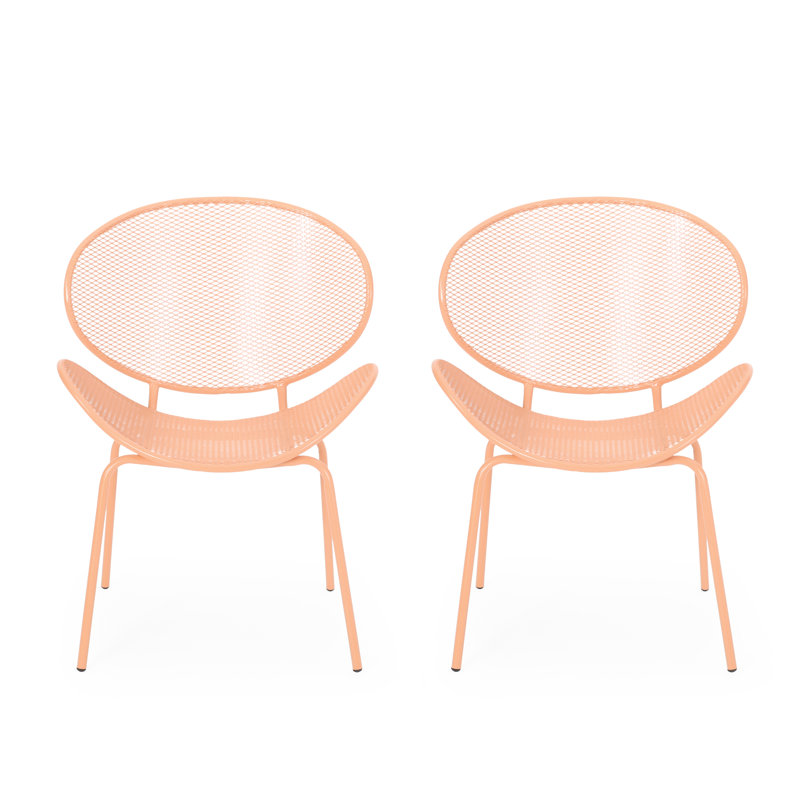 Powder-Coated Iron Chairs , Narrow Backrests, 25.5"D, Orange Retro Shell Chair  2 , Angled Legs, 24.07"W X 25.5"D