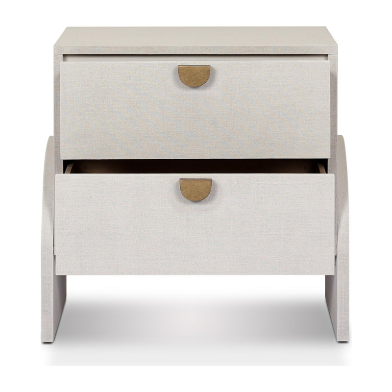 Cressida Nightstand-Ivory Painted Linen, Ivory Painted Linen