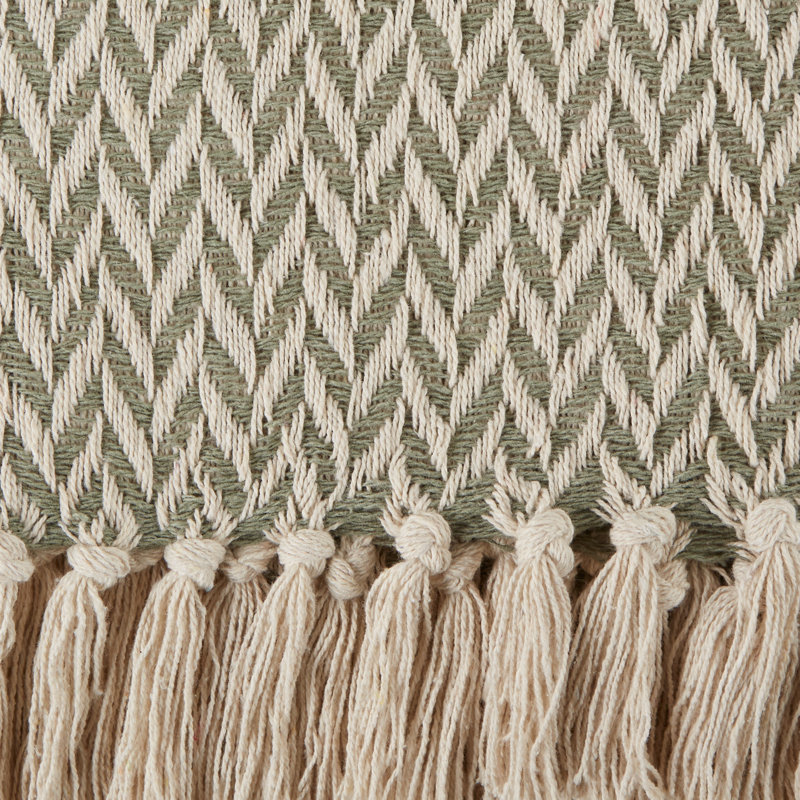 Jeté 100% coton , Vert artichaut