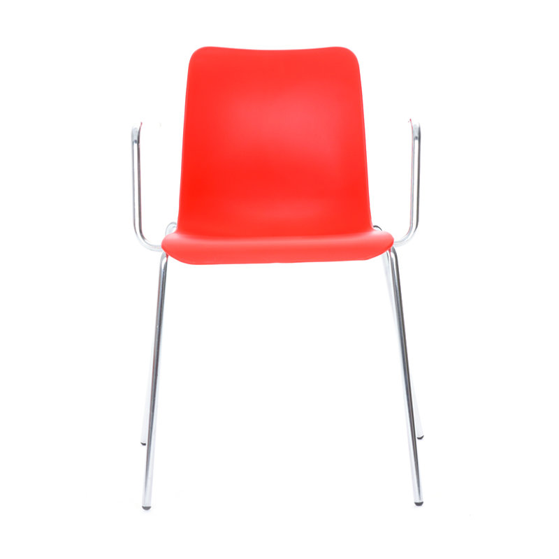 Chaise de salle d'attente empilable en plastique avec structure en métal Montray, Rouge