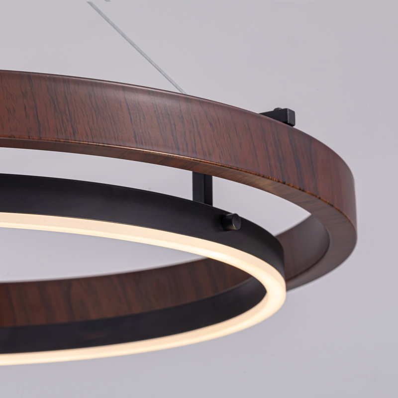 Reiser Dimmable 1-Light LED Chandelier with Remote Control, Industrial Rustic Modern Lighting, 63"H x 31.5"W x 31.5"D