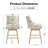 Swivel Counter Height Bar Stools Set Of 2, 25.4''H Upholstered Barstools With Backs, Modern Bar Stool Chairs For Kitchen Island, Wood Legs, Fabric, Stools Counter Chair-754635007-754635004