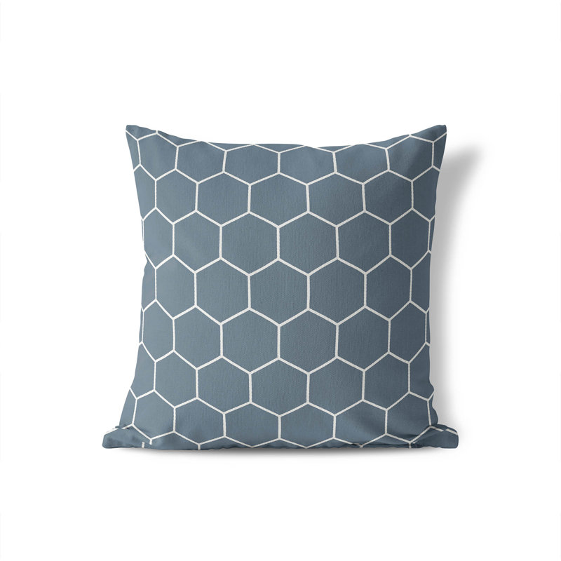 Coussin Peigne, H 18 po x l 18 po, Bleu