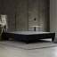 Lit plateforme tapissier gris foncé