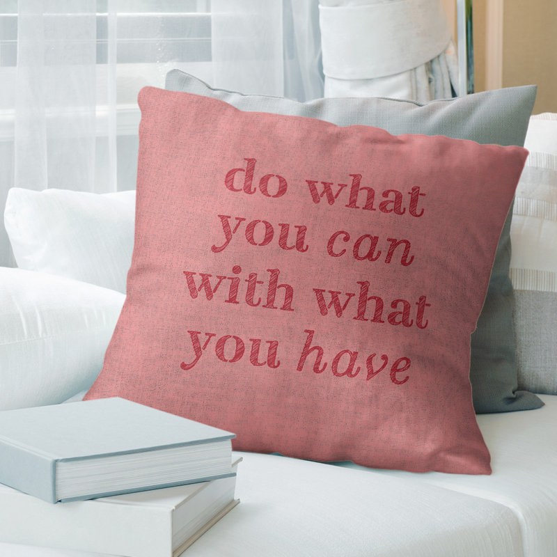 Solid Colour Reversible Throw Pillow, Red, 26" x 26"