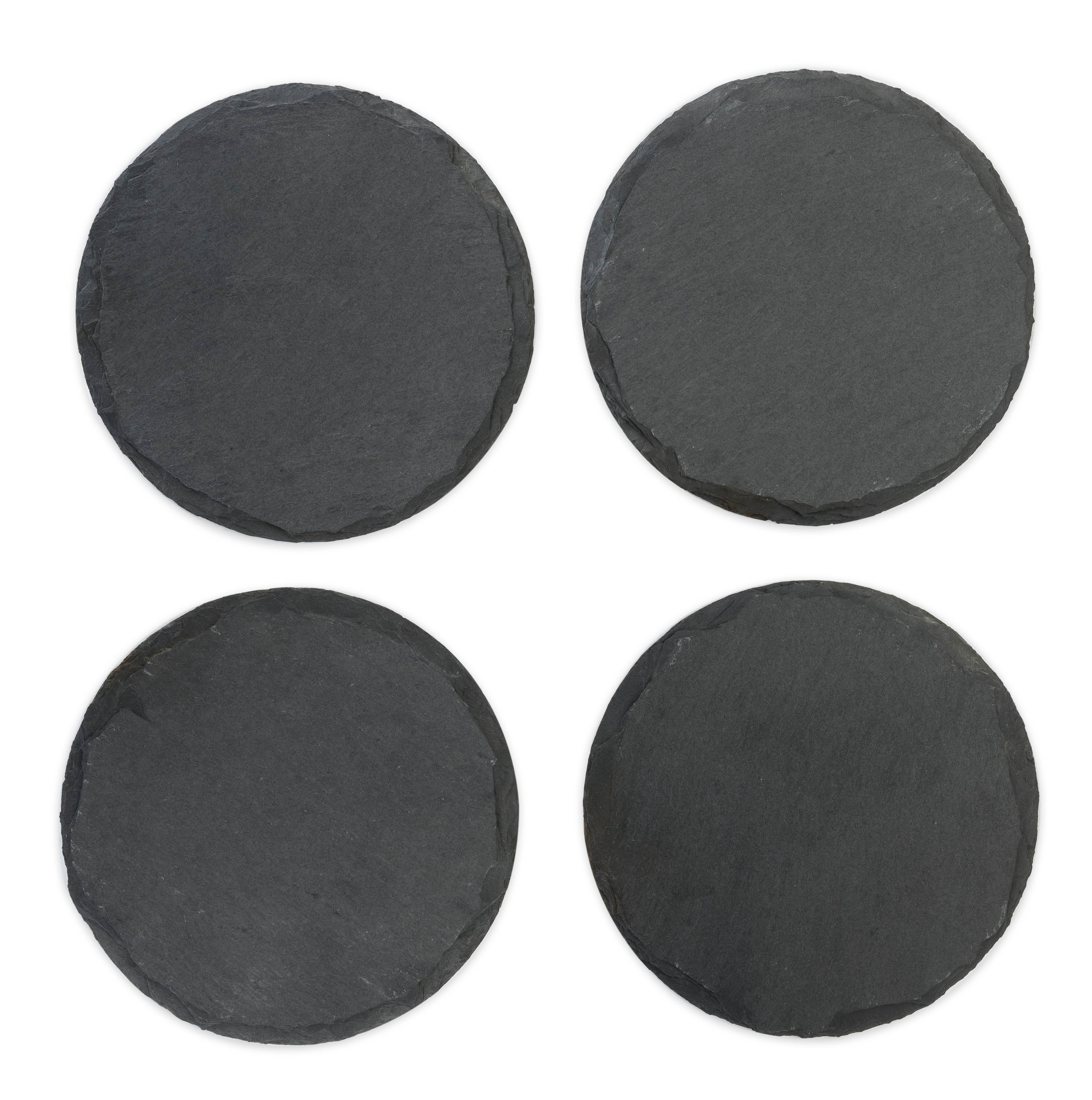 Set Of 4 Slate Tapas Plates - Black Appetizer Plates For Cheese, Charcuterie & Wine Tasting